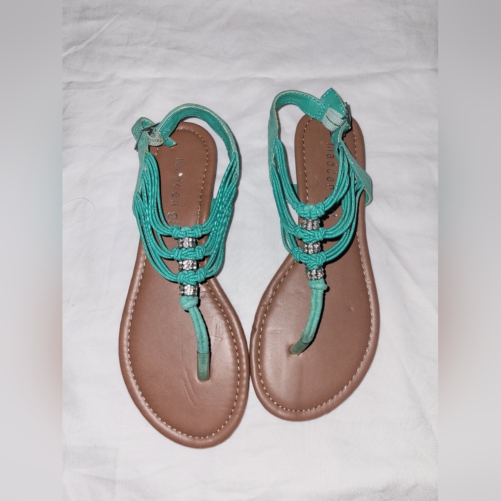 Madden Girl Turquoise Beaded Sandals*